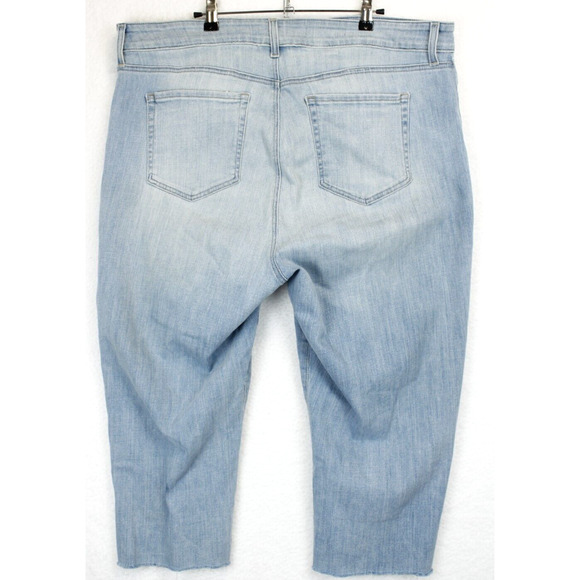 NYDJ Jenna Lift Tuck Ankle Jeans Women 20W Straight Frayed Hem Radiance Blue - Picture 2 of 13